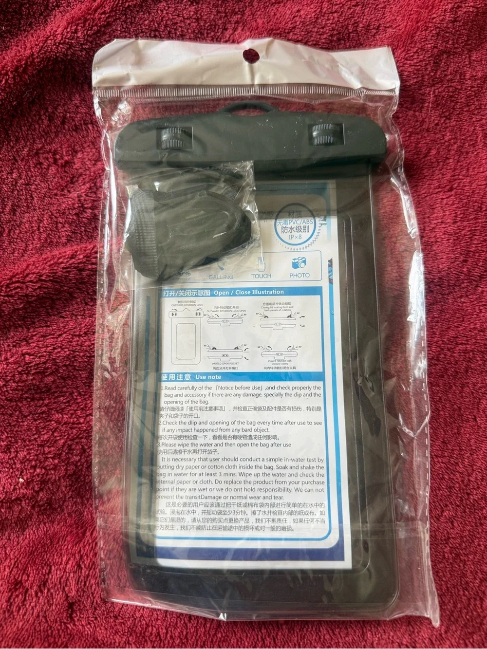 Universal Black Waterproof Smartphone Pouch - Clear Front